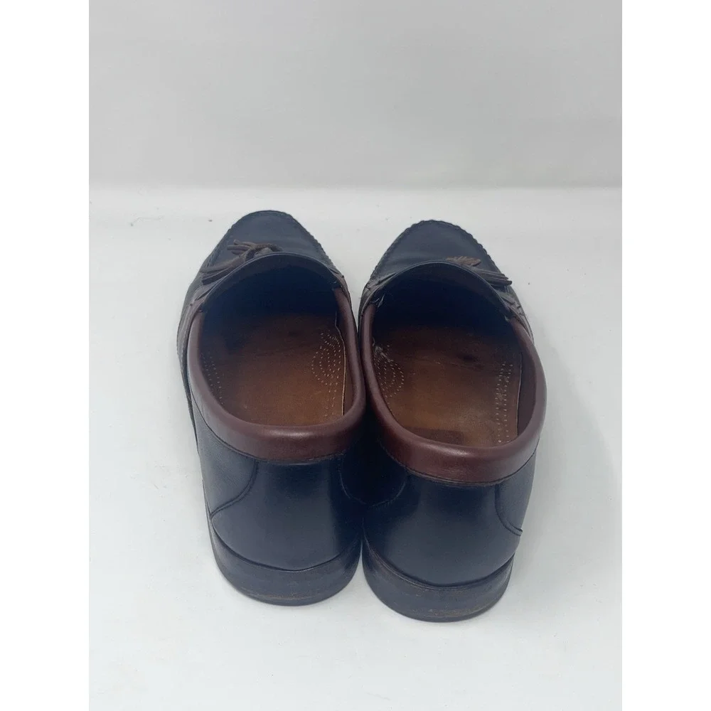 Allen Edmonds Ashford Men's 11.5 Black Brown Leather Slip On Tassel Dress Loafer